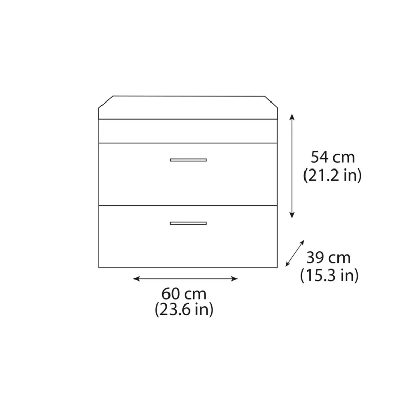 Έπιπλο με Νιπτήρα & 2 Συρτάρια Fluted σειρά Velvet 60 Ανθρακί (60x39cm) (Image 2)