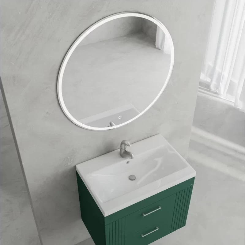 Έπιπλο με Νιπτήρα & 2 Συρτάρια Fluted σειρά Velvet 60 Πράσινο (60x39cm) (Image 2)