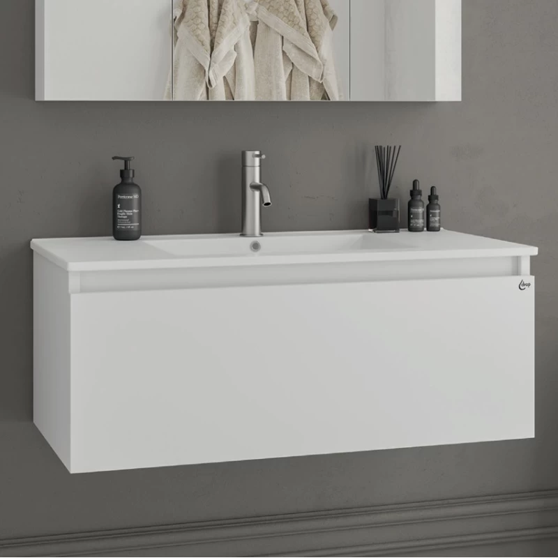 Έπιπλο με Ντουλάπι & Νιπτήρα, Καθρέφτη Drop Liberty 90 Λευκό 5FLI090WH (90x45cm) (Image 2)