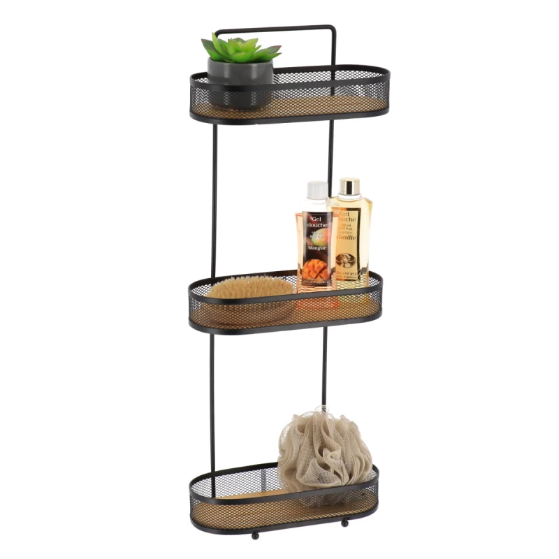 Ράφι οβάλ σε 3 επίπεδα σειρά 9154 Μαύρο (11.5x25x62cm) (Image 1)