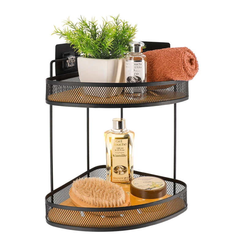 Γωνιακό ράφι με bamboo σειρά 9149 Mαύρο (20x20x33cm) (Image 1)