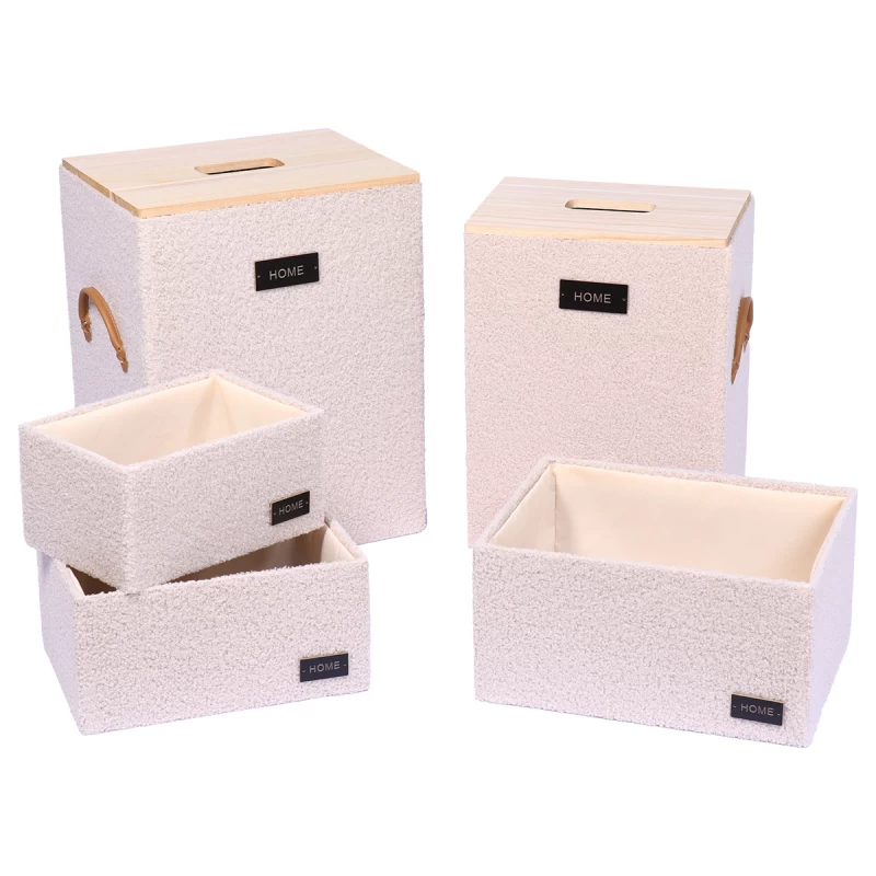 Σετ 5 τεμάχια καλάθια σειρά 8468 Λευκό (40x30x52cm) (Image 1)