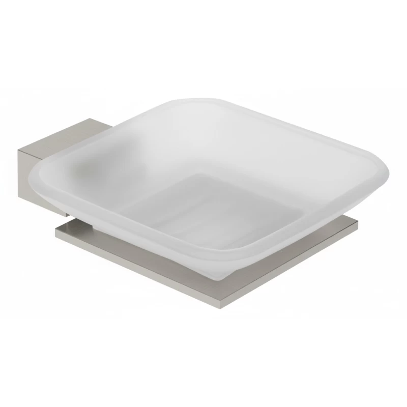 Σαπουνοθήκη Γυαλί BronzeArt 10V1-11/Ματ Inox (Image 1)