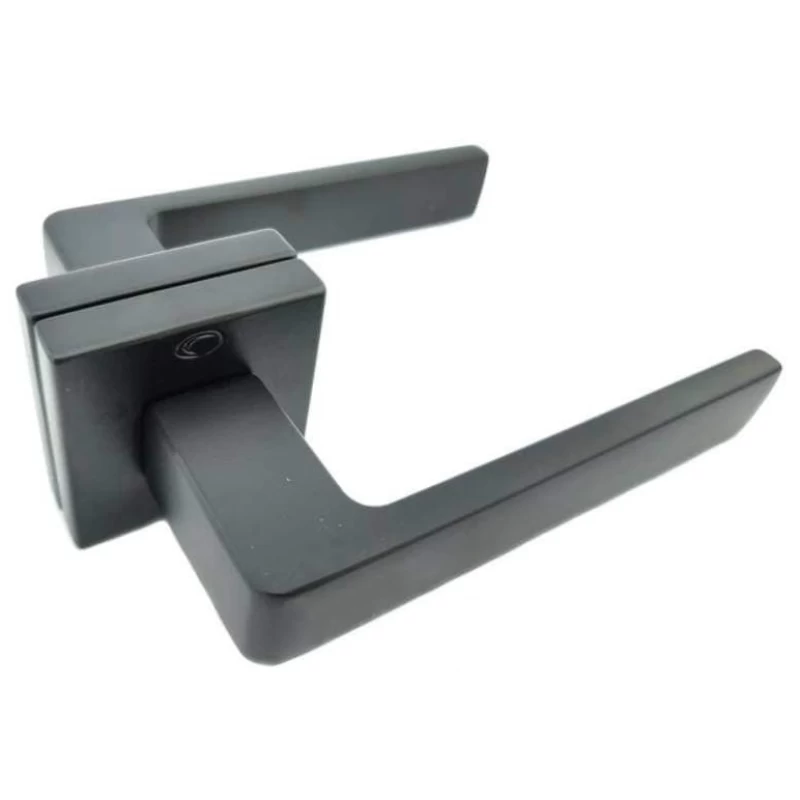 Πόμολα Πόρτας (Ζεύγος) χειρολαβές με ροζέτα Convex 1605 Ματ Μαύρο (Image 2)