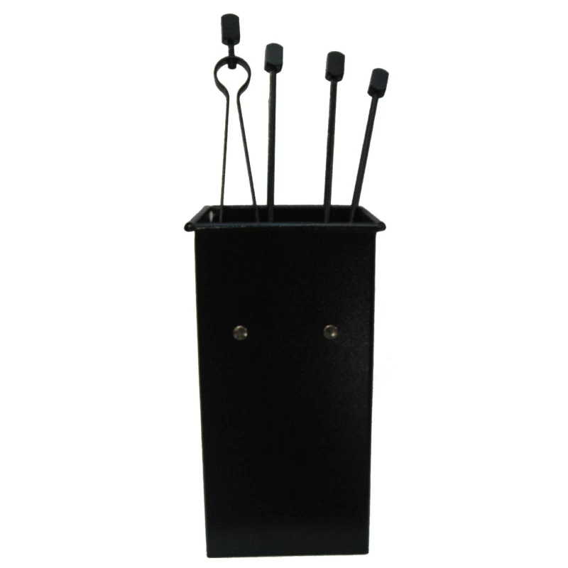 Κουβάς με 4 Εργαλεία Τζακιού Τρουκς σειρά 20-069 Μαύρο (18x33cm)