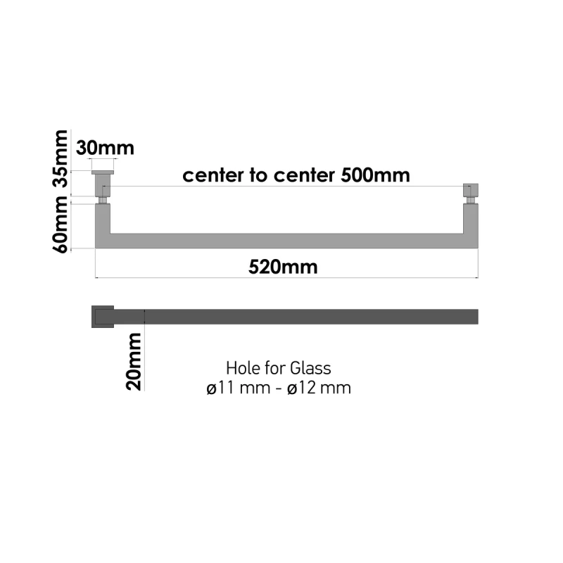 Λαβή Πετσετοθήκη για τζάμι Sanco GL0723-Μ101 White Mat (Image 2)