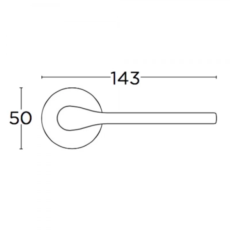 Πόμολα Πόρτας Convex χειρολαβές με ροζέτα 1515 Ματ Ορείχαλκος (Image 2)