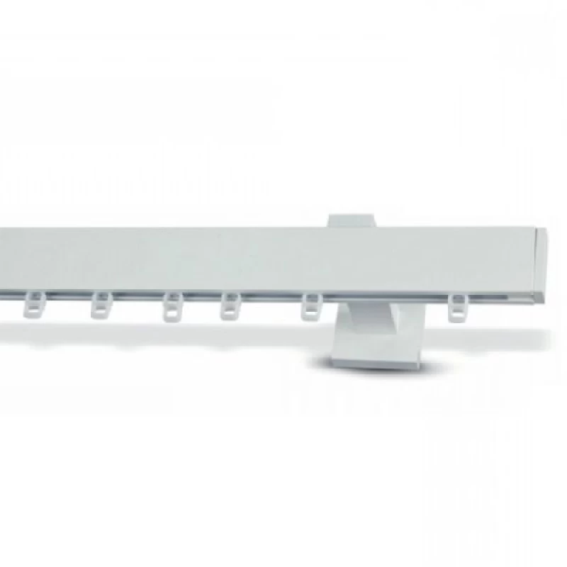 Μεταλλικό κουρτινόξυλο άσπρο σιδηρόδρομος slim line (Image 2)