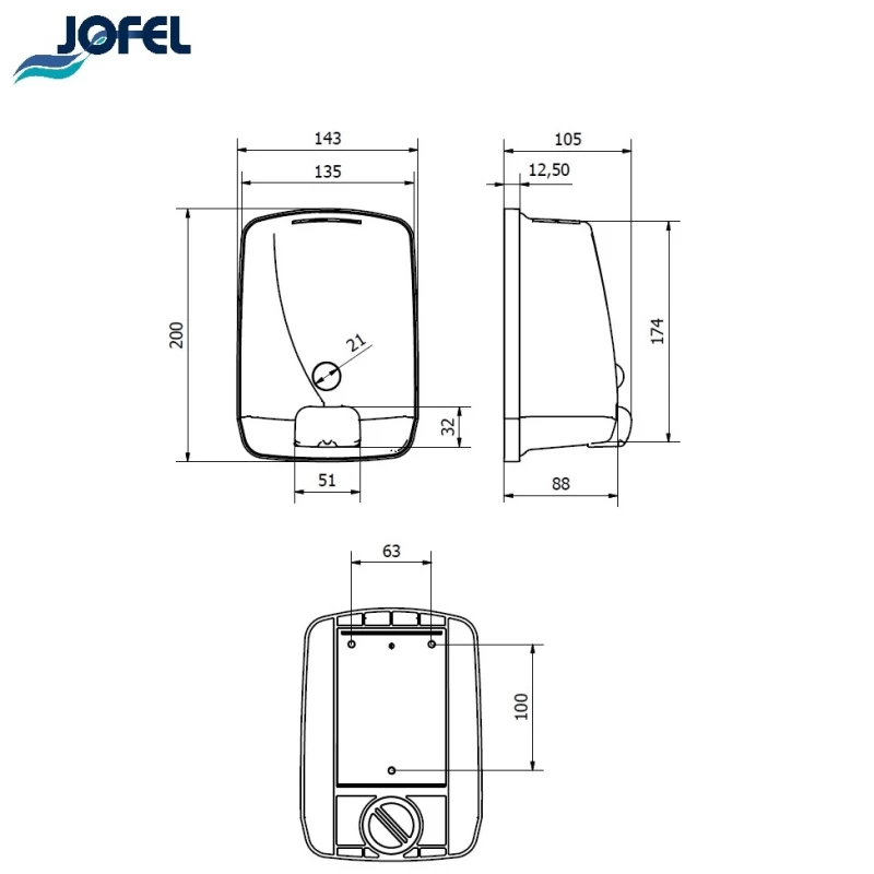 Σαπουνοθήκες Dispenser Jofel σειρά AC 54500 σε Inox Γυαλιστερό 