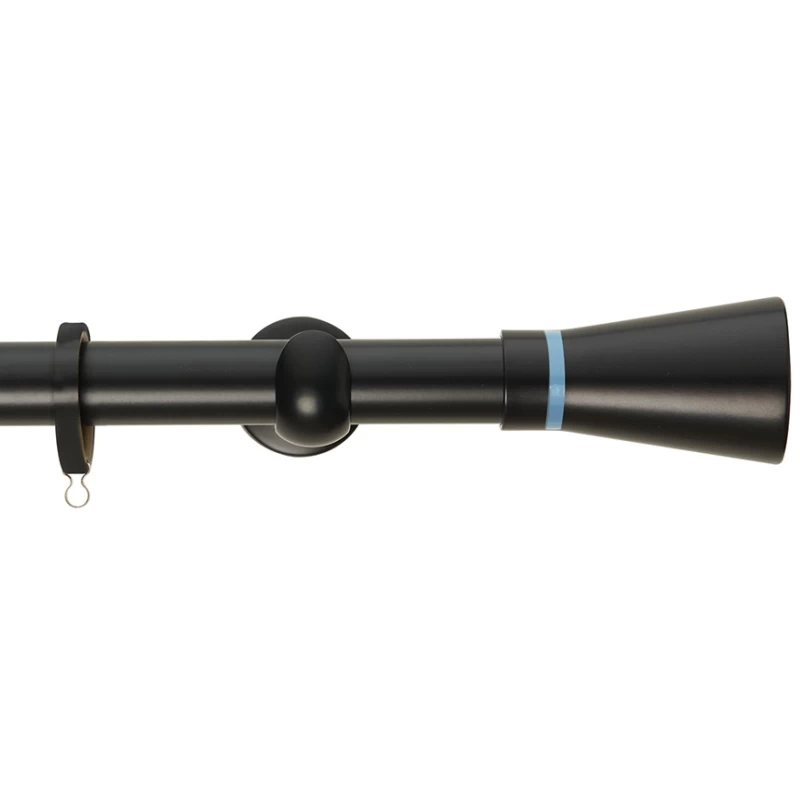 Κουρτινόξυλα Ζωγομετάλ Φ.25 Μαύρα/Γαλάζια σειρά CP4110(Μονό ή Διπλό) (Image 1)