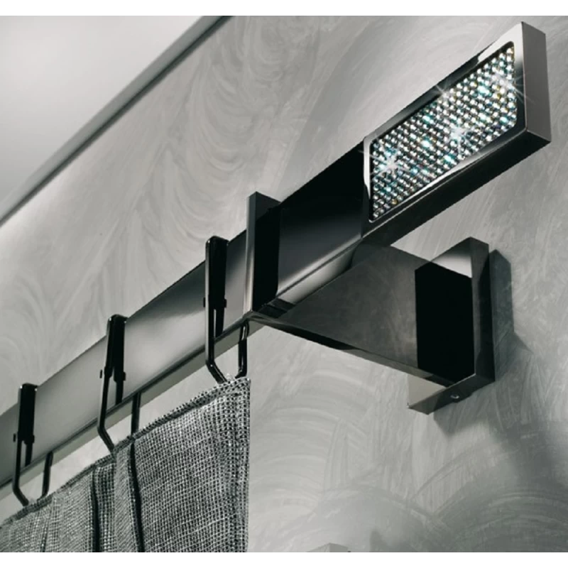 Κουρτινόξυλα Casa Valentina σειρά Εlsa Swarovski σε Μαύρο (Image 1)