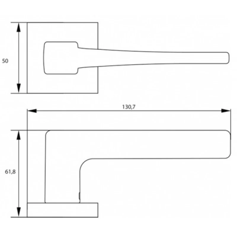 Πόμολα Πόρτας Convex χειρολαβές με ροζέτα 1495 Αντικέ ματ (Image 2)