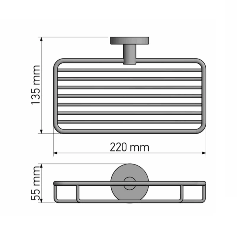 Σπογγοθήκη Μπάνιου Sanco σειρά Ergon Project A3-25903 Χρωμέ (Μήκος 22cm) (Image 2)