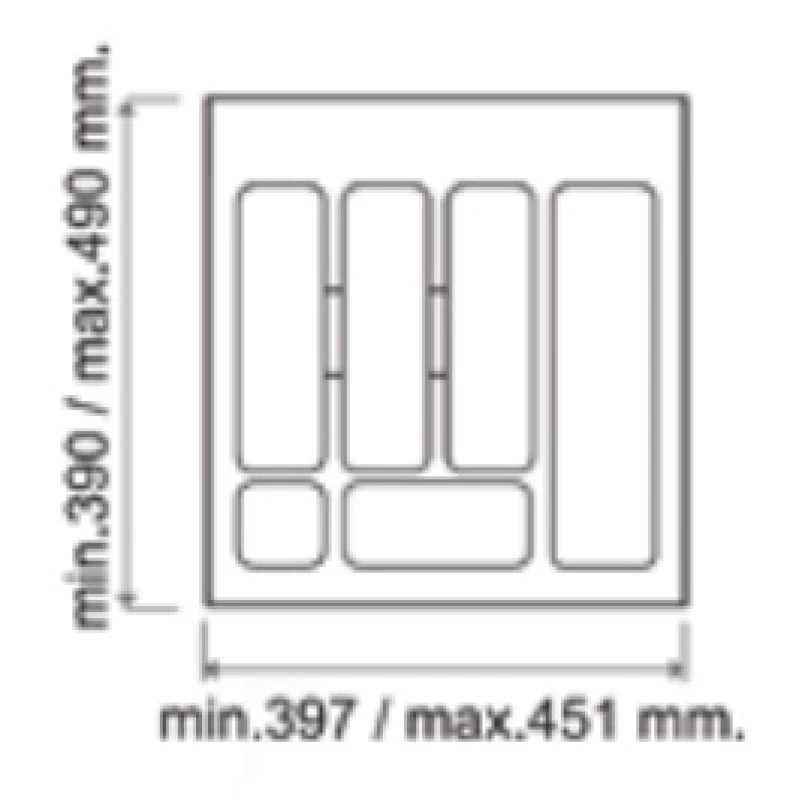 Πλαστική κουταλοθήκη για συρτάρι κουζίνας 50cm σε Γκρι σειρά 774