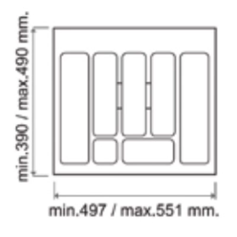 Πλαστική κουταλοθήκη για συρτάρι κουζίνας 60cm σε Γκρι σειρά 776