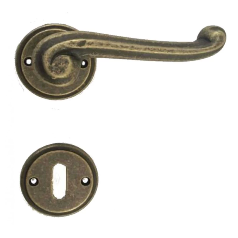 Ρουστίκ Πόμολα Πόρτας Χειρολαβές με ροζέτα 100.052 σε Μπρονζέ (Image 1)