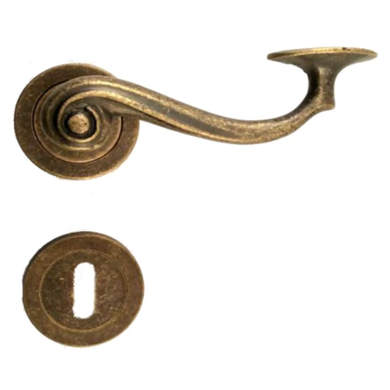 Ρουστίκ Πόμολα Πόρτας Χειρολαβές με ροζέτα 100.053 σε Μπρονζέ (Image 1)