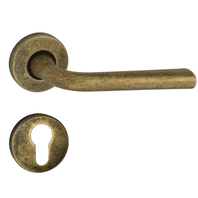 Ρουστίκ Πόμολα Πόρτας Χειρολαβές με ροζέτα 100.054 σε Μπρονζέ (Image 1)