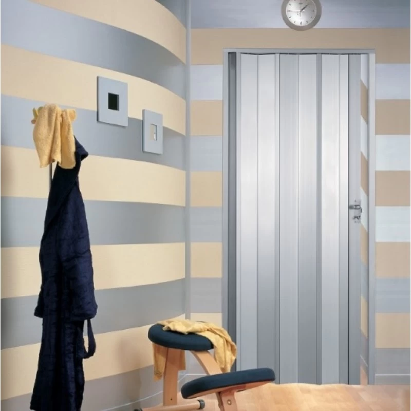 Πτυσσόμενη Πόρτα Φυσαρμόνικα Ακορντεόν χρώμα Ξύλου Νίκελ 
