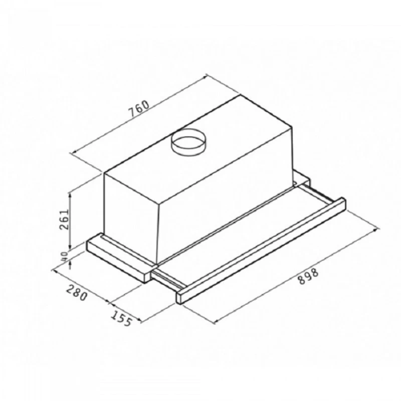 Απορροφητήρας Pyramis Συρόμενος 90cm Turbo Essential - (065017602)