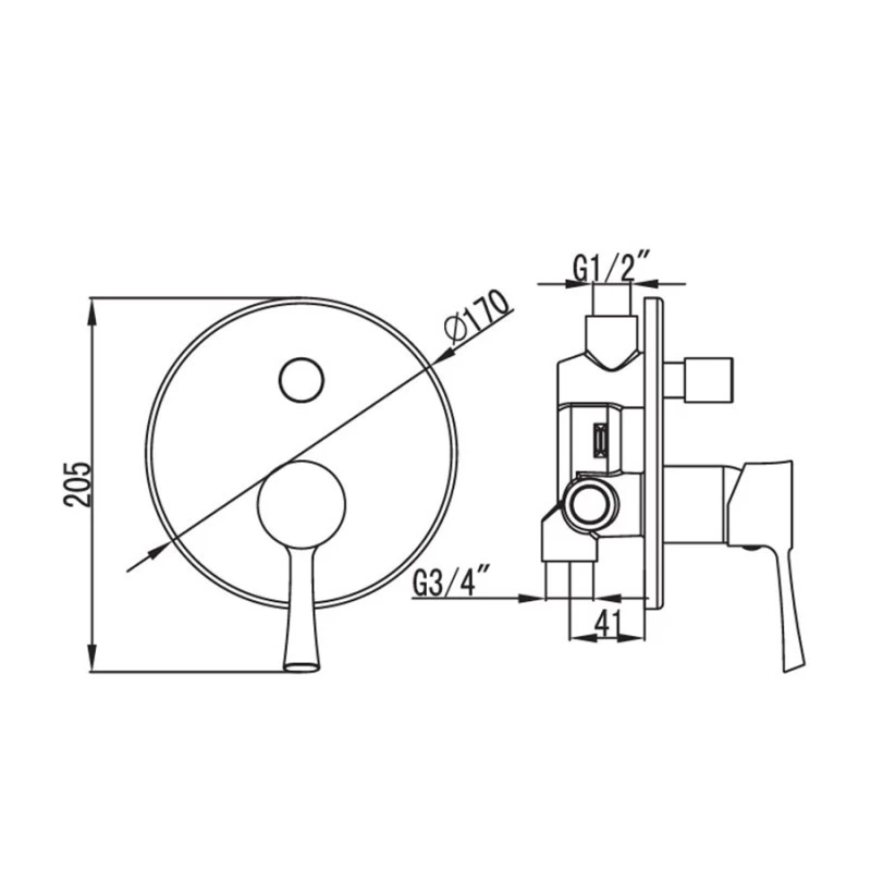 Μίκτης Εντοιχισμού Karag σειρά Enoch WMJ248056C σε Χρωμέ (4 Δρόμων)