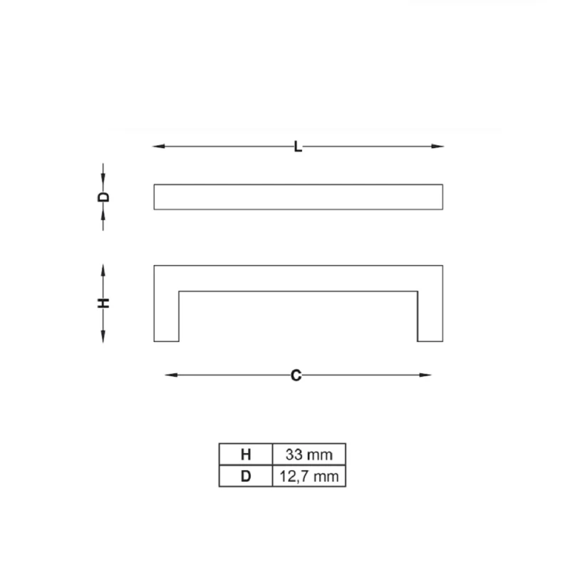 Λαβές Επίπλων (12.7x12.7) σειρά 310-13 Λευκό ματ (σε 29 διαστάσεις)