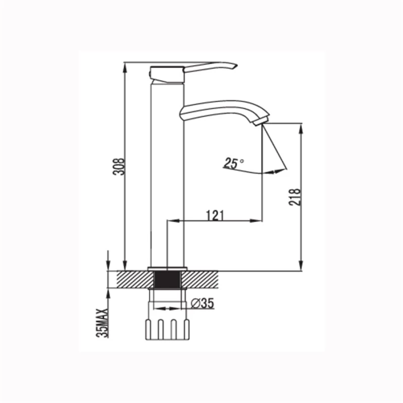 Μπαταρία Ψηλή Νιπτήρα Karag σειρά Machito ZC16W27C Χρωμέ (Ύψος 30.8cm)