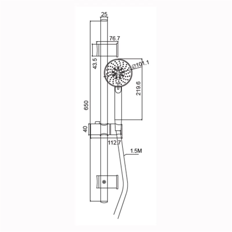 Βέργα Ντουζιέρας Karag σειρά Cinzia KTB-40-1 Χρωμέ