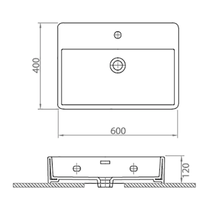 Νιπτήρας Κρεμαστός Karag σειρά Contour 61060 Λευκό (60x40cm)