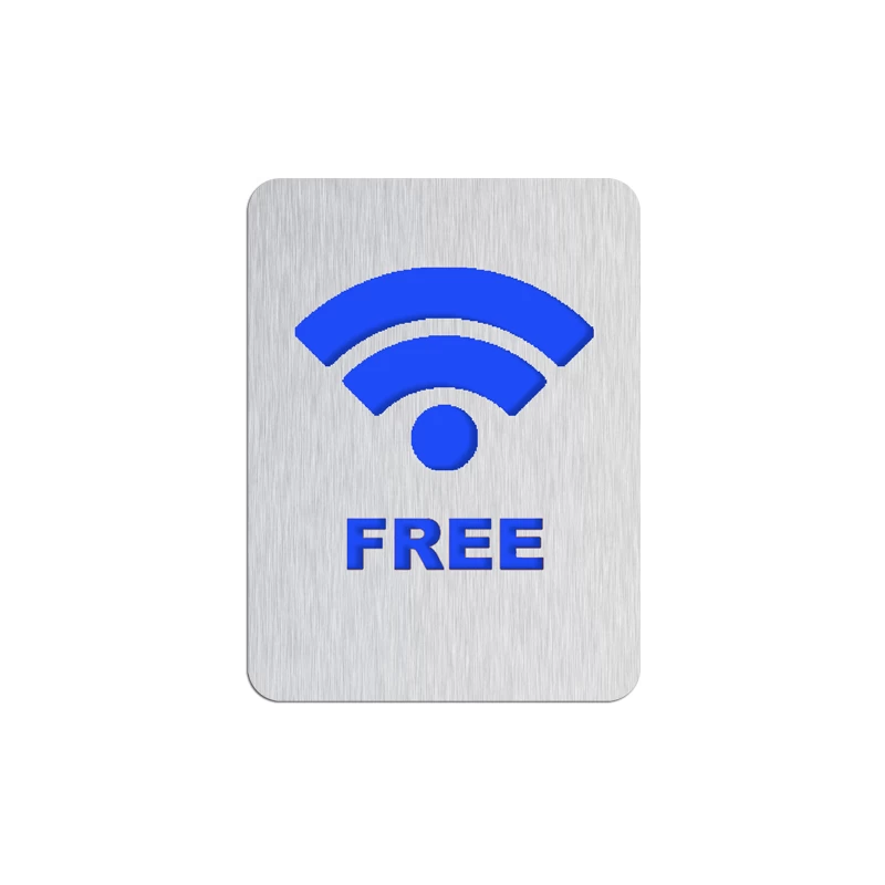 Σήμανση Ένδειξη ''Free Wi-Fi'' σειρά 21353 σε Inox Ματ/Μπλε