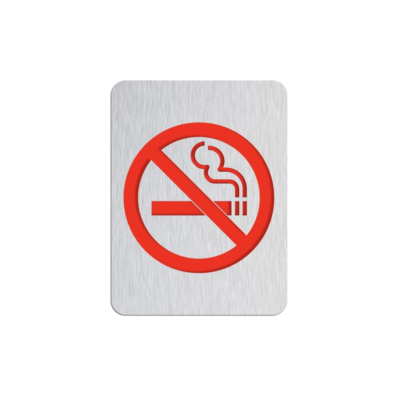 Σήμανση Ένδειξη ''Απαγορεύεται το Κάπνισμα'' σε Inox Ματ/Κόκκινο