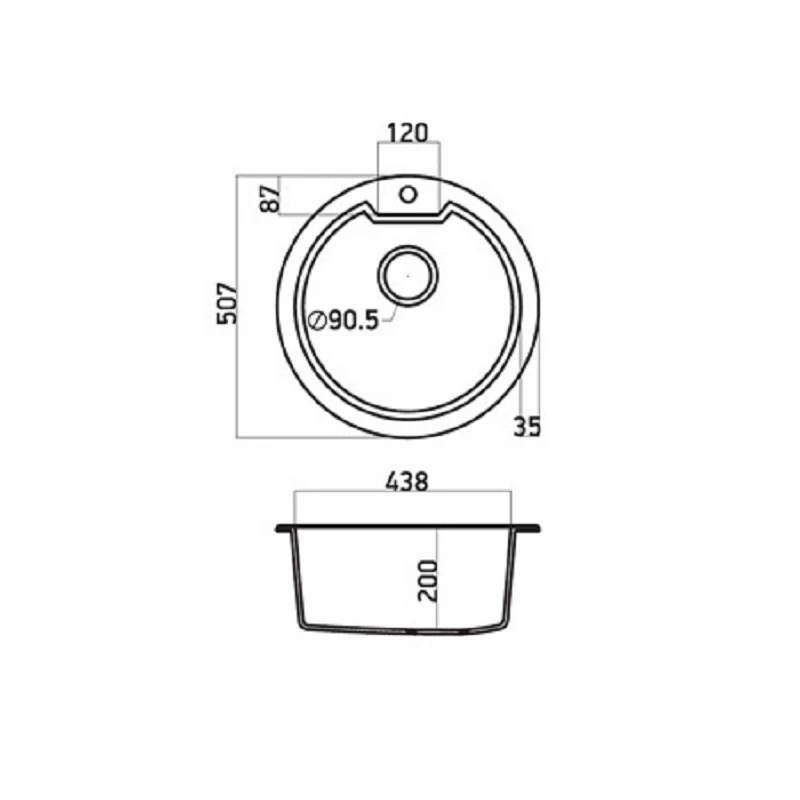 Νεροχύτες Γρανίτη Sanitec 810 σε 6 αποχρώσεις (Φ.51cm) 