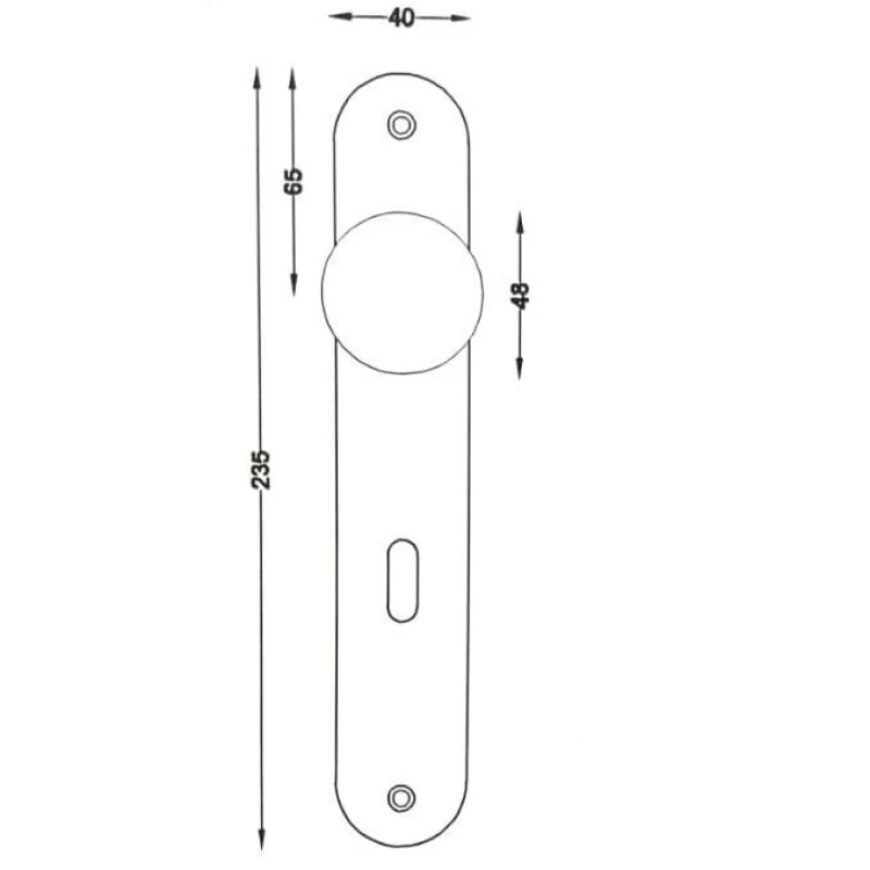 Πόμολα Πόρτας Top Line χειρολαβές με πλάκα 0255-67 Μπρονζέ (Image 2)