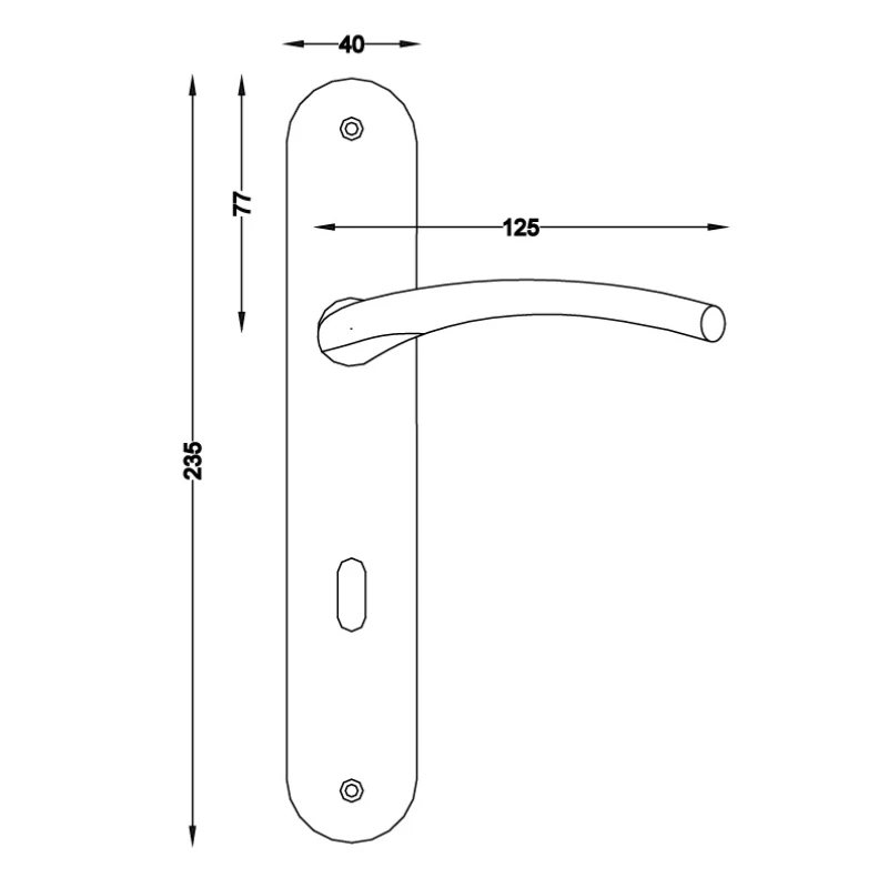 Πόμολα Πόρτας Top Line χειρολαβές με πλάκα 227-65 Λευκό ματ (Image 2)