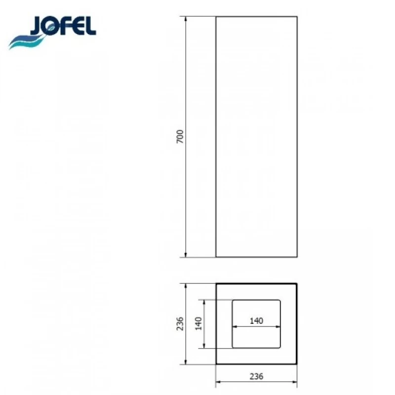Κάδος Απορριμάτων 40Lt Jofel σειρά AL709300F σε Ανθρακί (23.6x70cm)