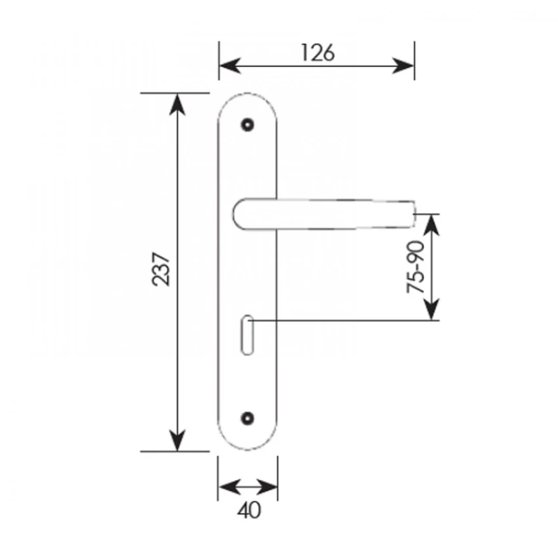 Πόμολα Πόρτας Ζωγομετάλ χειρολαβές με πλάκα 302 Μπρονζέ (Image 2)