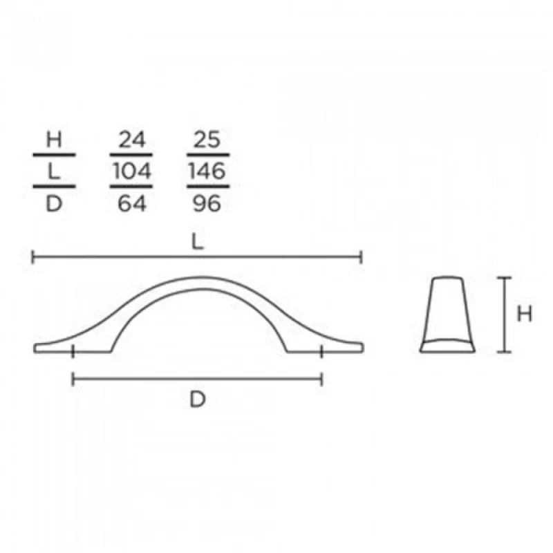 Λαβές Επίπλων Convex σειρά 0447 Όρο ματ (6.4cm ή 9.6cm)