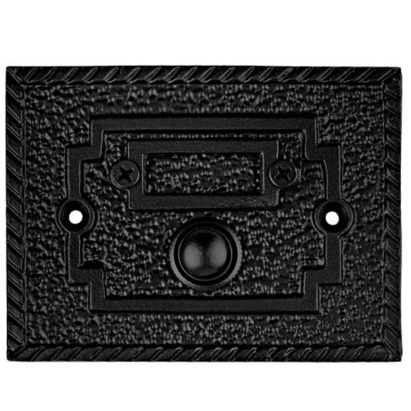 Κουδούνι Μπουτόν Ρουστίκ Roline σειρά Κ396 σε Μαύρο (7.5x10cm)