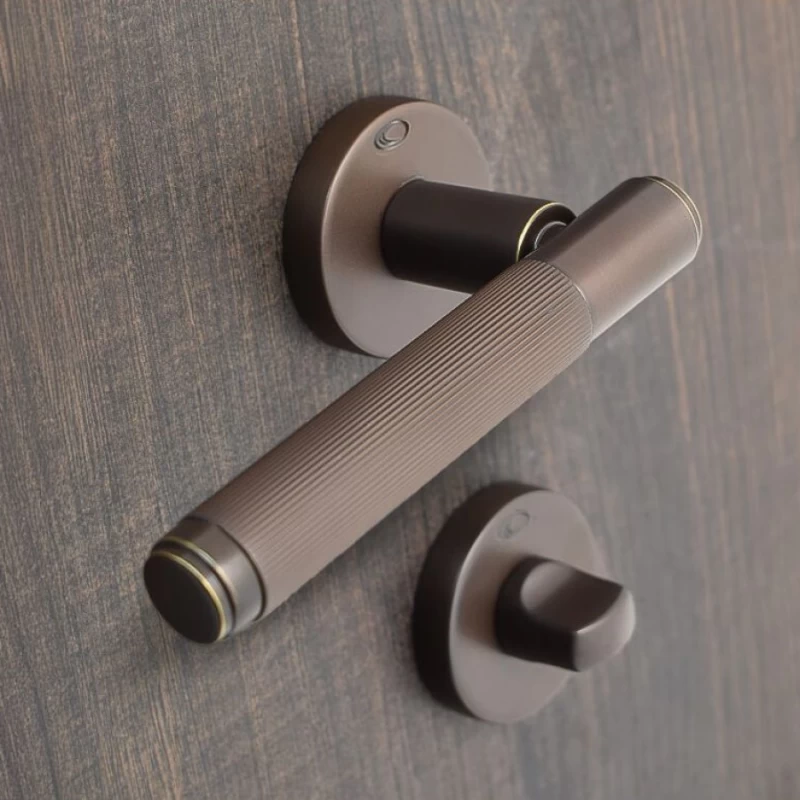 Πόμολα Πόρτας Κανελάζ Convex χειρολαβές με ροζέτα 1745C Μπρονζέ ματ (Image 2)