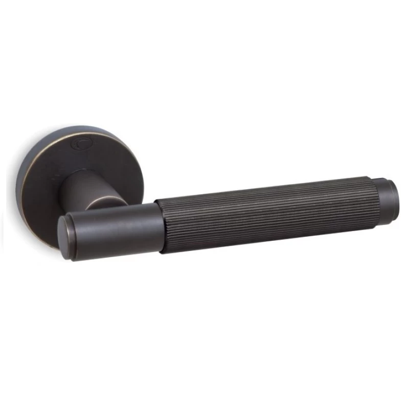 Πόμολα Πόρτας Κανελάζ Convex χειρολαβές με ροζέτα 1745C Μπρονζέ ματ (Image 1)