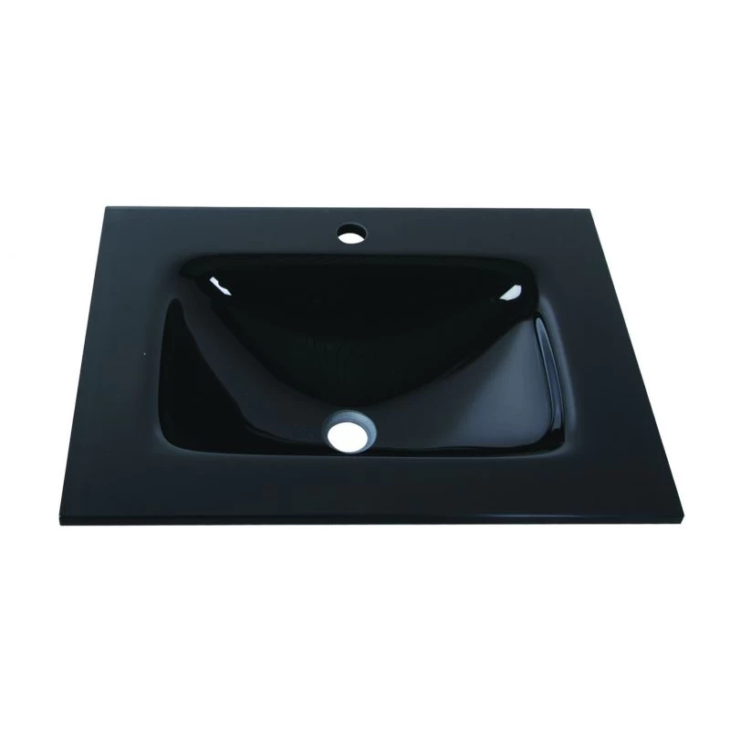 Νιπτήρας Ένθετος Γυάλινος Glass Form σειρά 38-9009 Μαύρο (60x46cm)