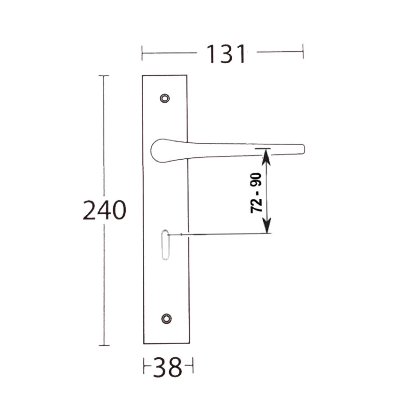 Πόμολα Πόρτας Convex χειρολαβές με πλάκα 1505 Χρώμιο Γυαλιστερό (Image 2)