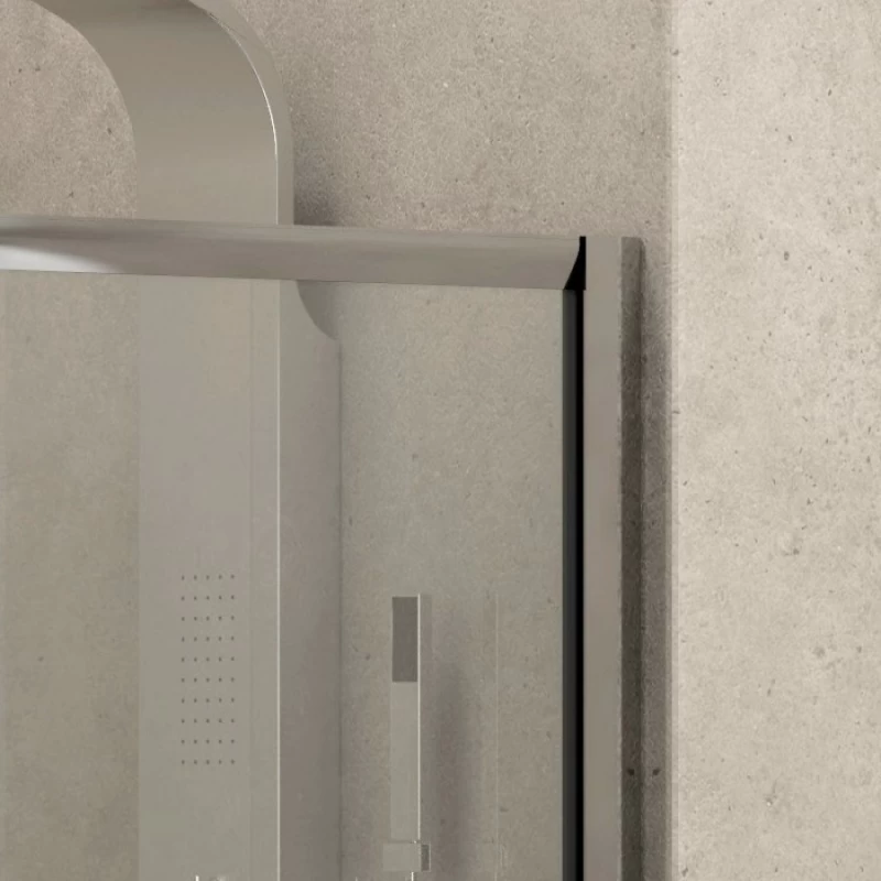 Καμπίνα Γωνιακή Karag Χρωμέ με 1 Συρόμενη Πόρτα & 1 Σταθερό σειρά New Flora 500 Cromo & SN-10 Διάφανο (σε 21 διαστάσεις με Ύψος 180cm)