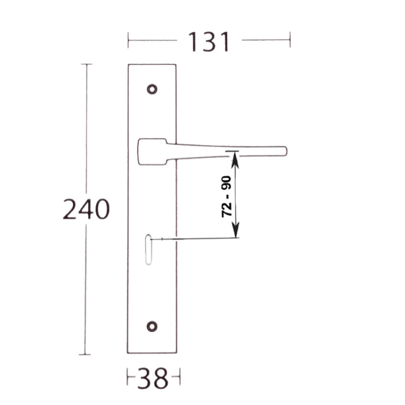 Πόμολα Πόρτας Convex χειρολαβές με πλάκα 1495 Λευκό Ματ (Image 2)