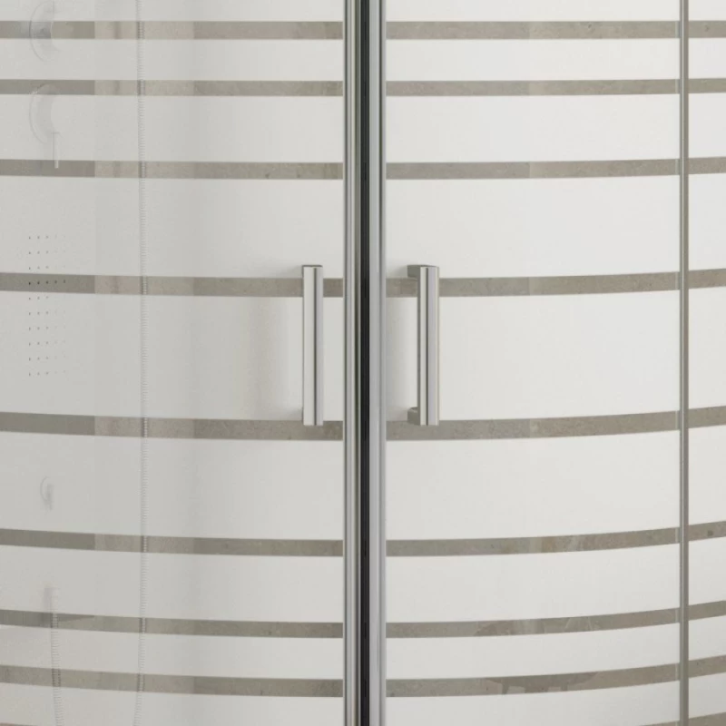 Καμπίνα Ημικυκλική Karag Σεριγραφάτο με 2 Συρόμενες Πόρτες & 2 Σταθερές σειρά New Flora 200 (σε 2 διαστάσεις με Ύψος 180cm)