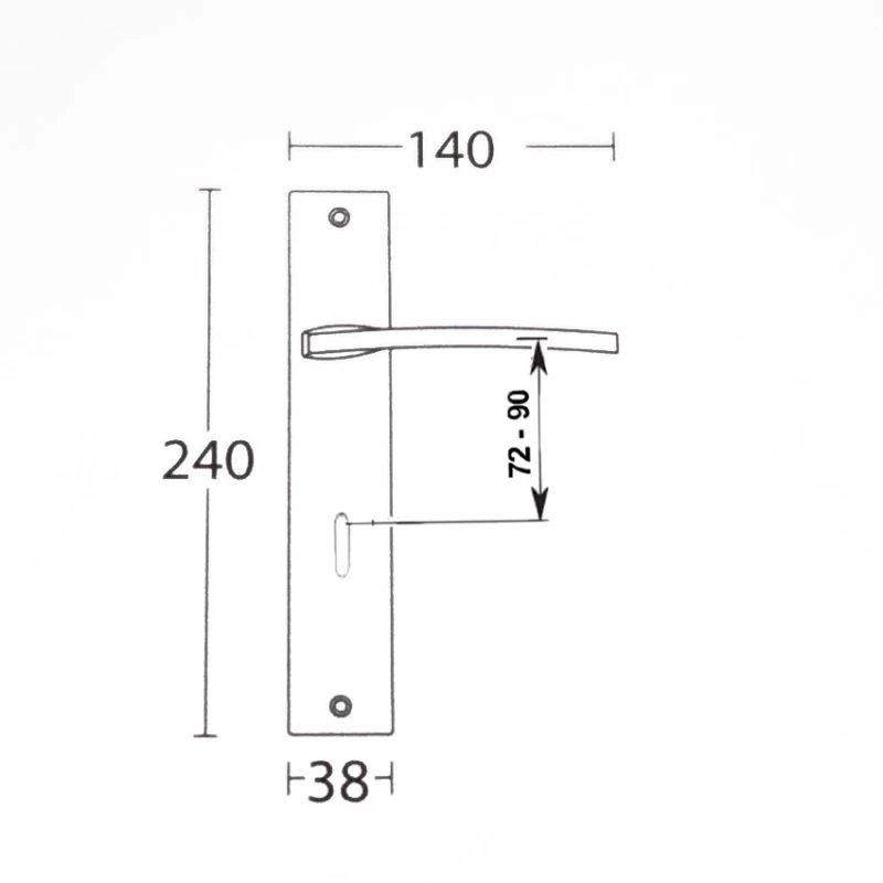 Πόμολα Πόρτας Convex χειρολαβές με πλάκα 925 Ματ Αντικέ (Image 2)