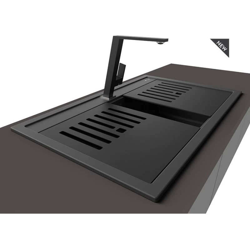Νεροχύτες Γρανίτη Elleci σειρά Best Workstation 360 Μαύρο Black K86 (86x51cm)