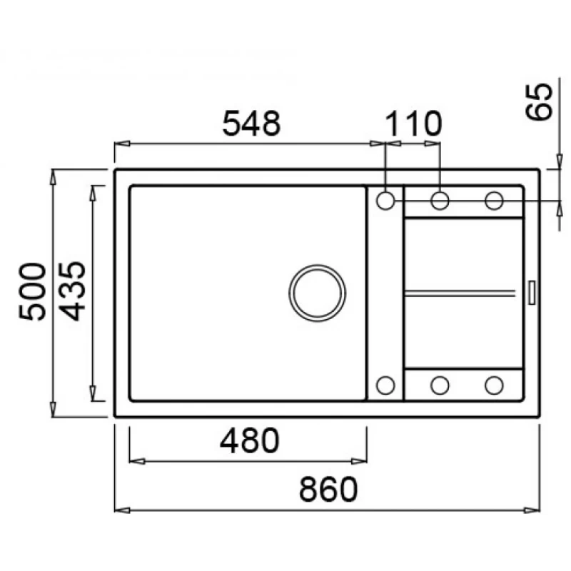 Νεροχύτες Γρανίτη Elleci σειρά Unico 410 Titanium M73 Granitek (86x50cm)