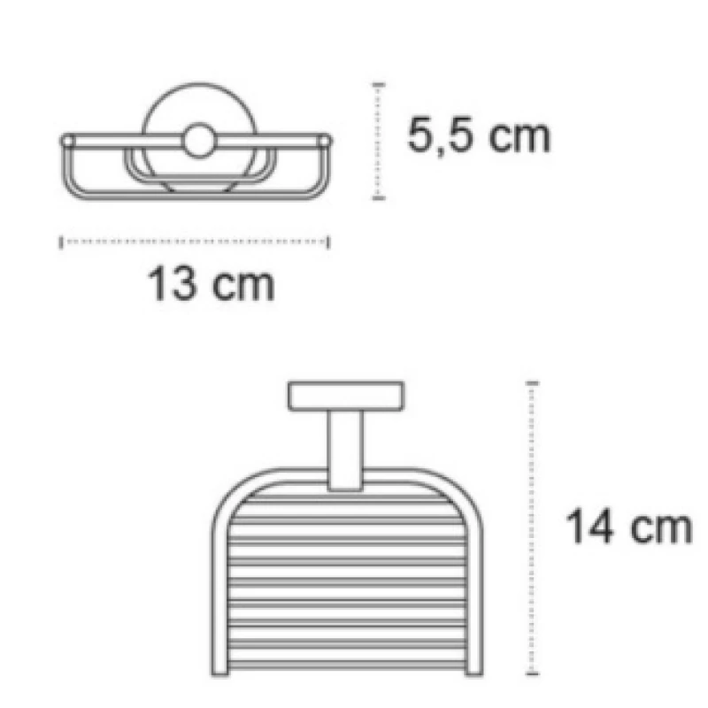 Σαπουνοθήκη 13cm Karag Uno Chrome 1303 Inox (Αυτοκόλλητο ή Βιδωτό)