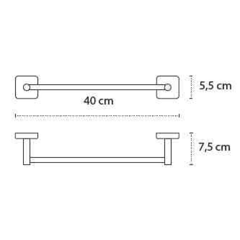 Πετσετοκρεμάστρα 40cm Karag Quattro Χρώμιο 4240 Inox (Αυτοκόλλητο ή Βιδωτό)